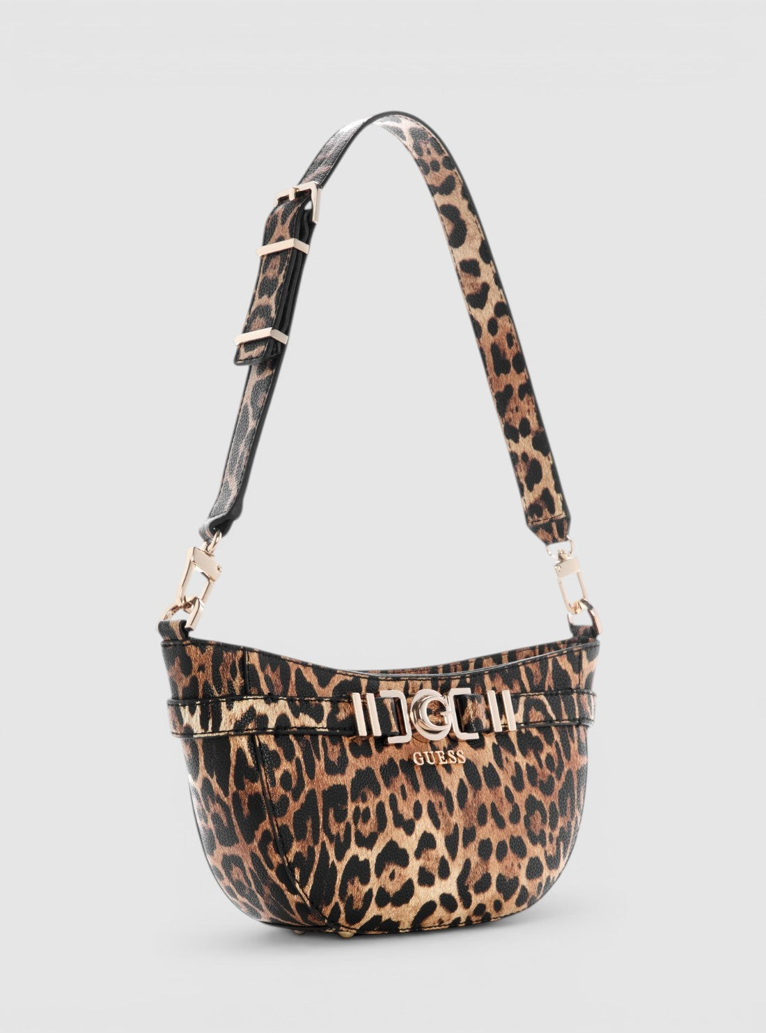 GUESS Womens Leopard Print Cirene Shoulder Bag LG966818 Side View