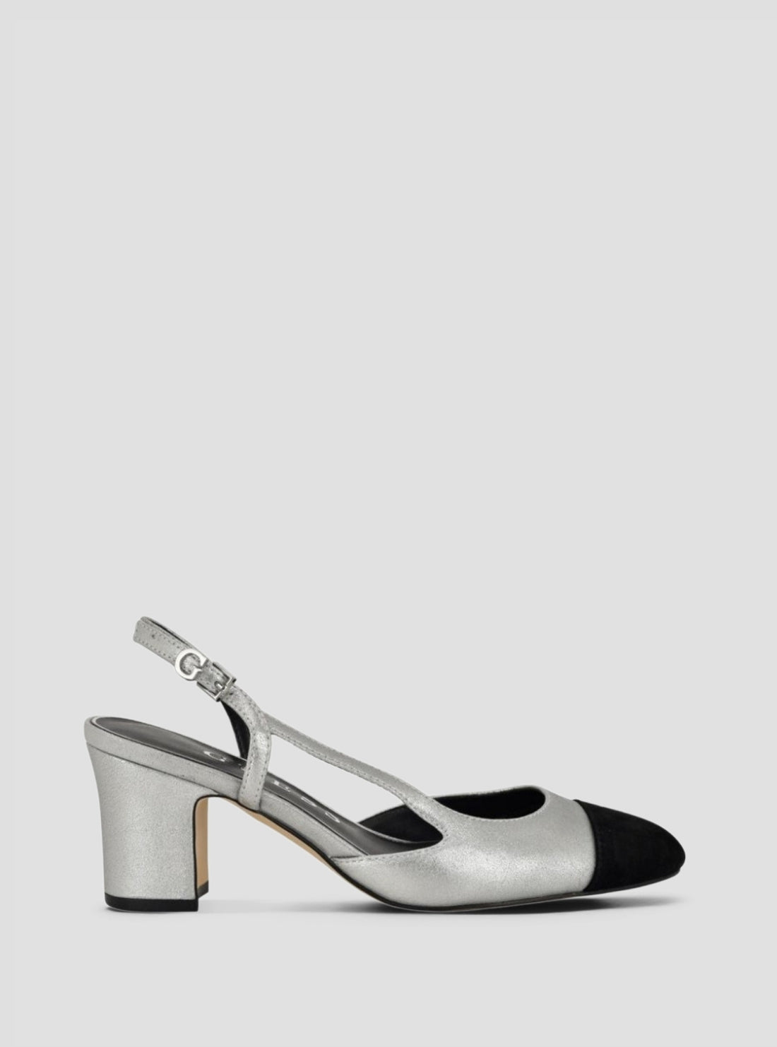 GUESS Silver Loisa Slingback Pumps LOISA Side View