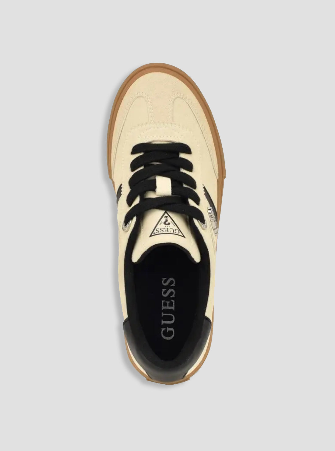 GUESS Womens Beige Loui Sneakers LOUI2 Top View