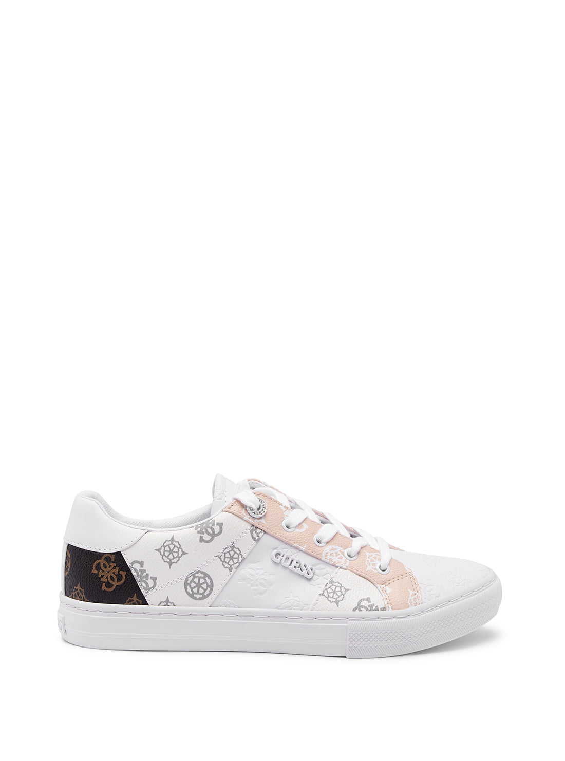 GUESS White Logo Loven Low-Top Sneakers side view