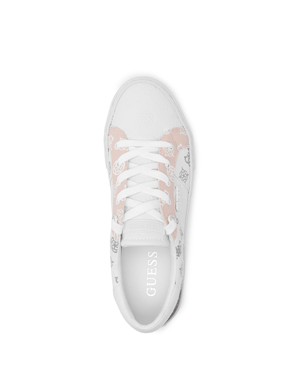 GUESS White Logo Loven Low-Top Sneakers top view