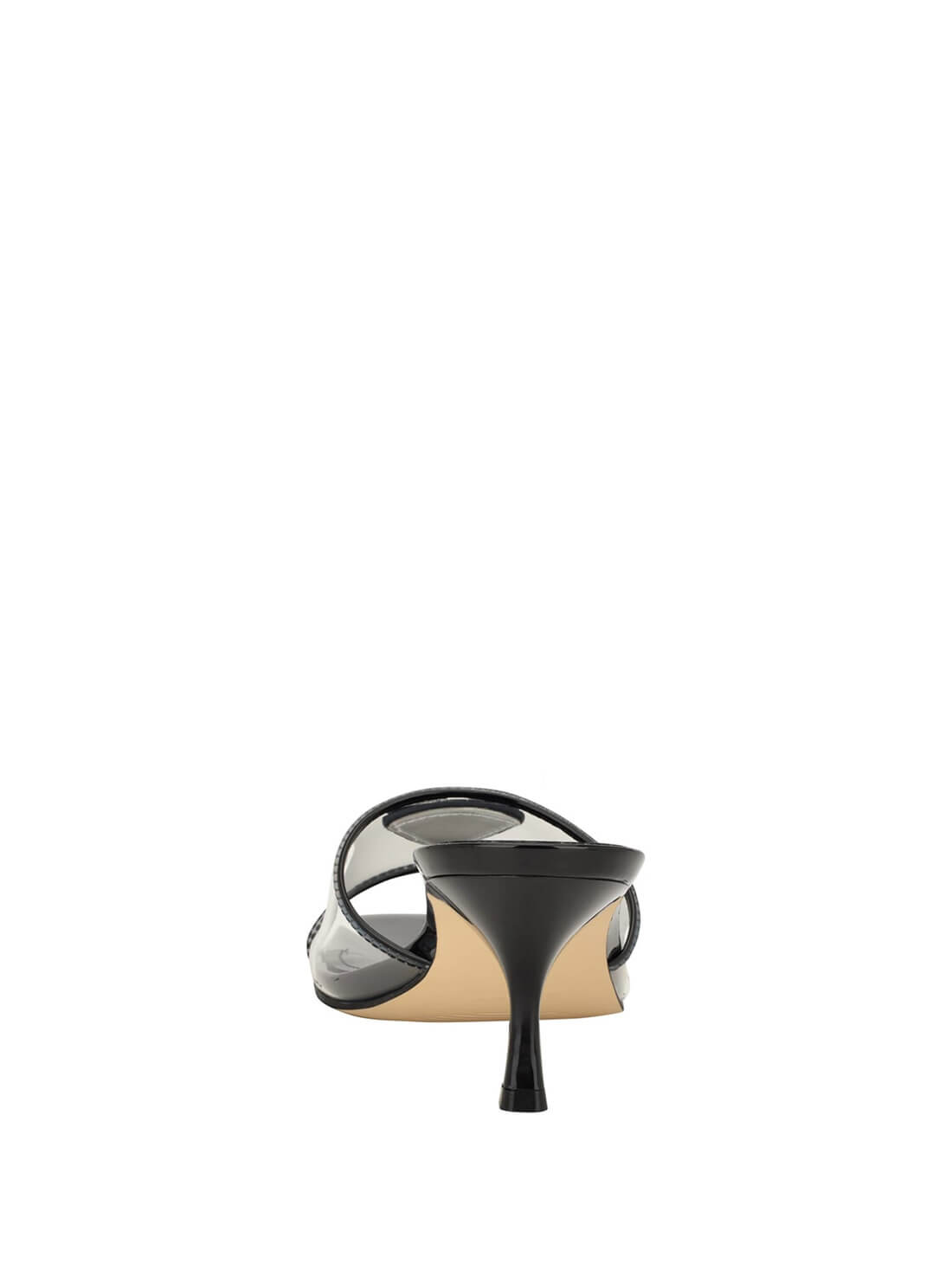 Black Lusie Clear Kitten Heels | GUESS Women's Footwear | back view