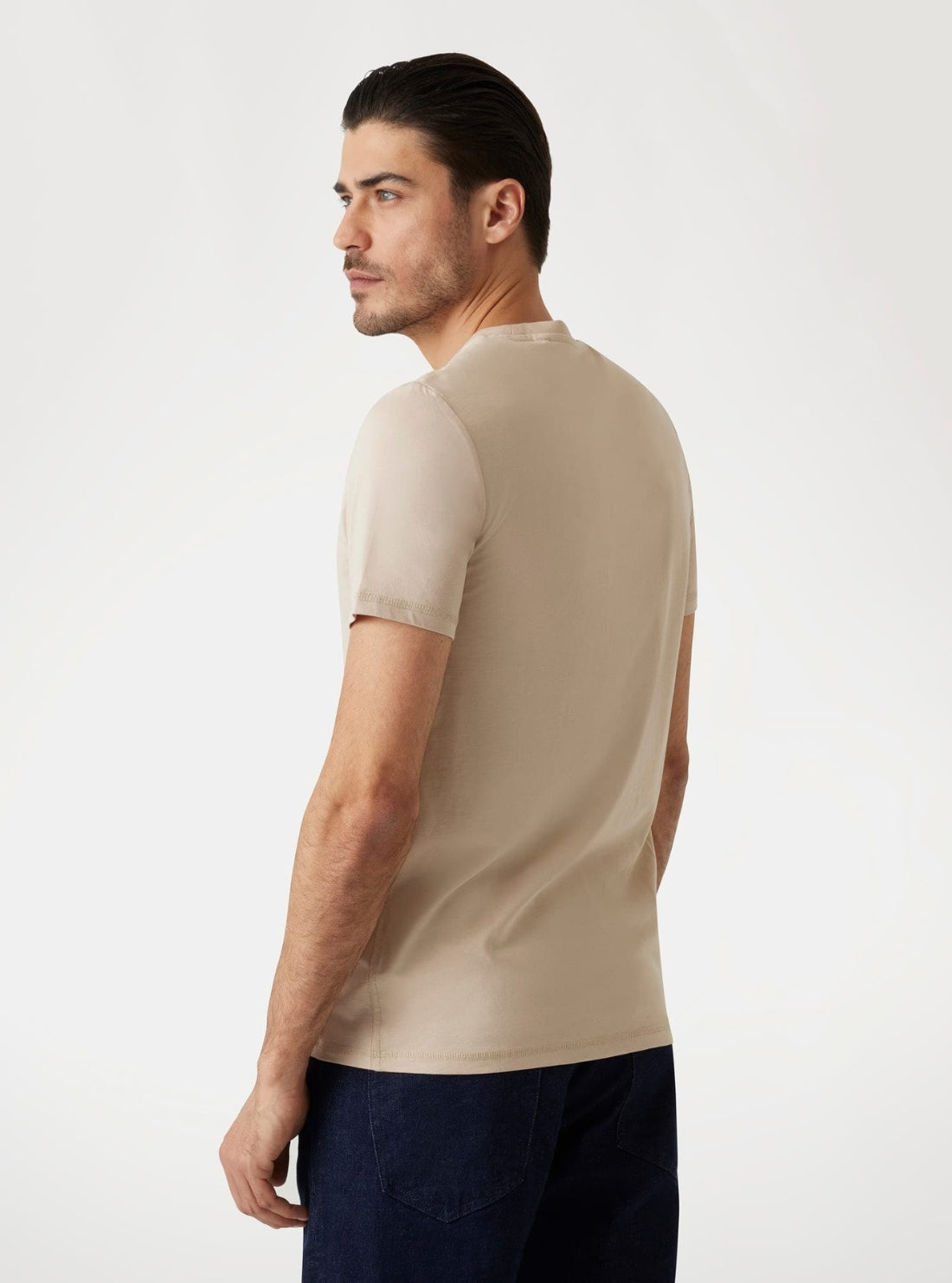 GUESS Mens Eco Beige Logo Aidy T-Shirt M2YI72I3Z14 Back View