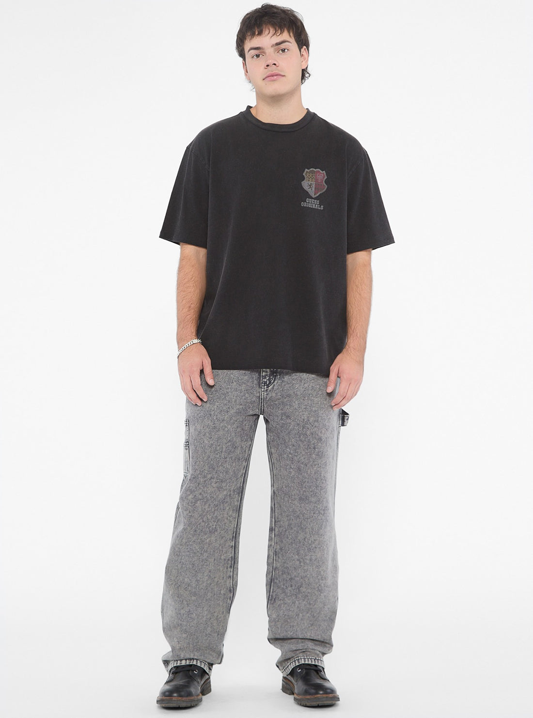 Guess Originals Black Varsity Graphic T-Shirt