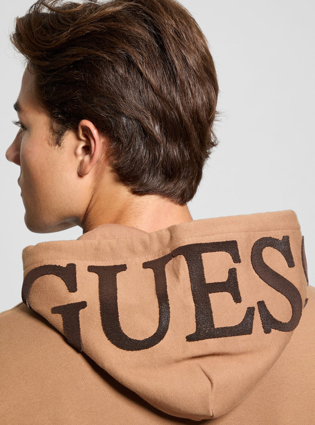 Brown Chenille Logo Hoodie Jumper