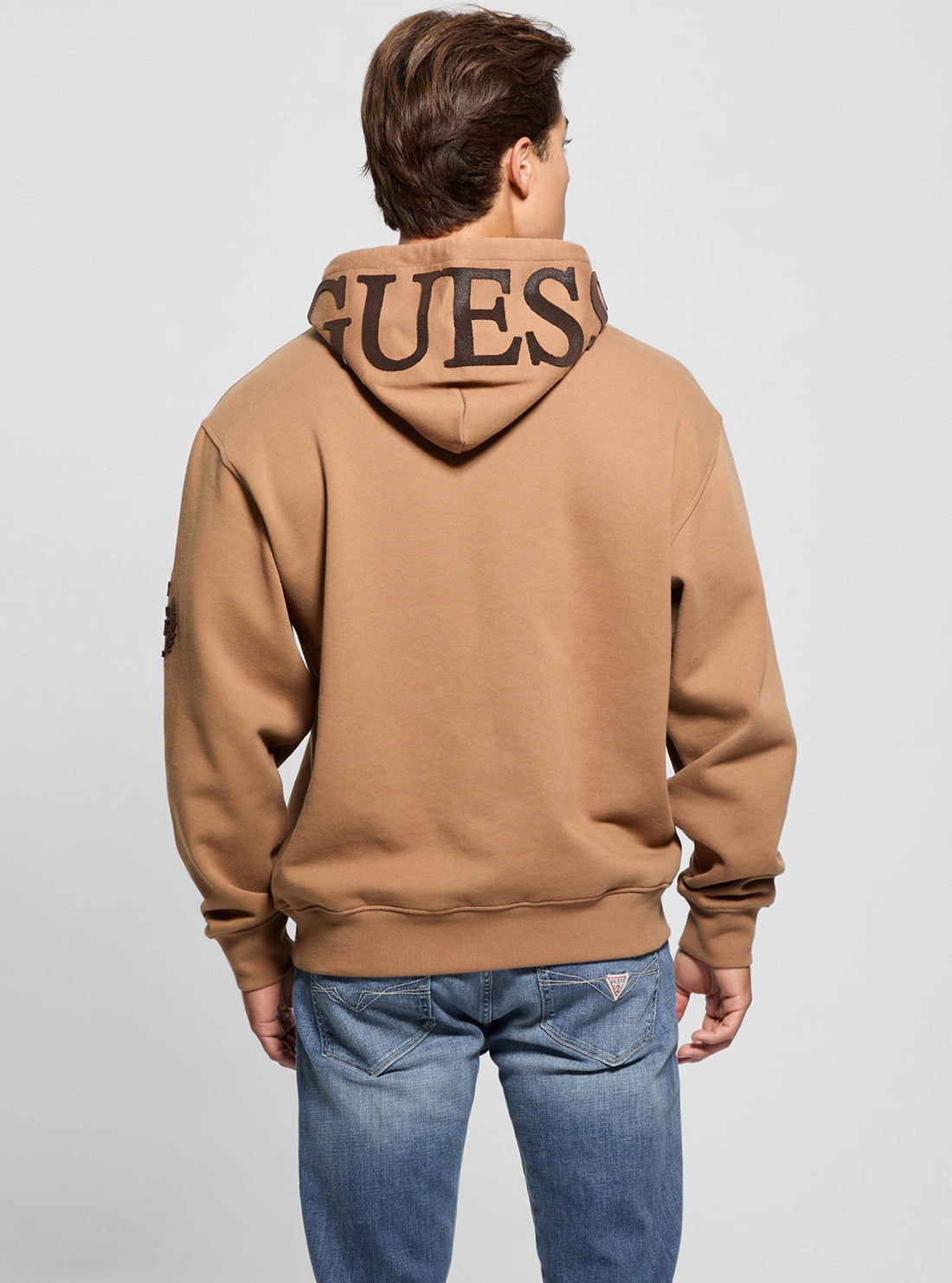 Brown Chenille Logo Hoodie Jumper