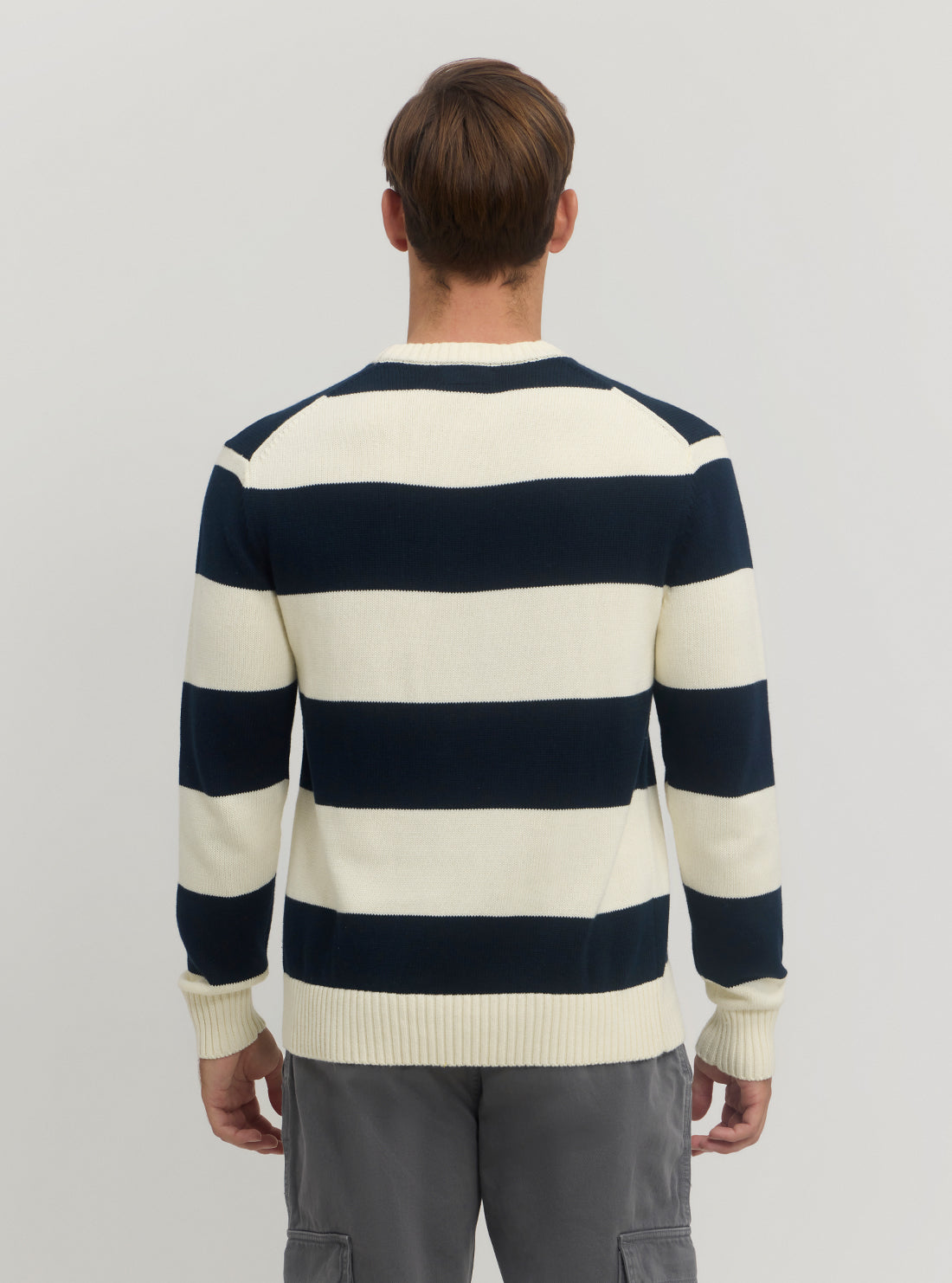 Guess Jeans Navy Striped Knit Jumper