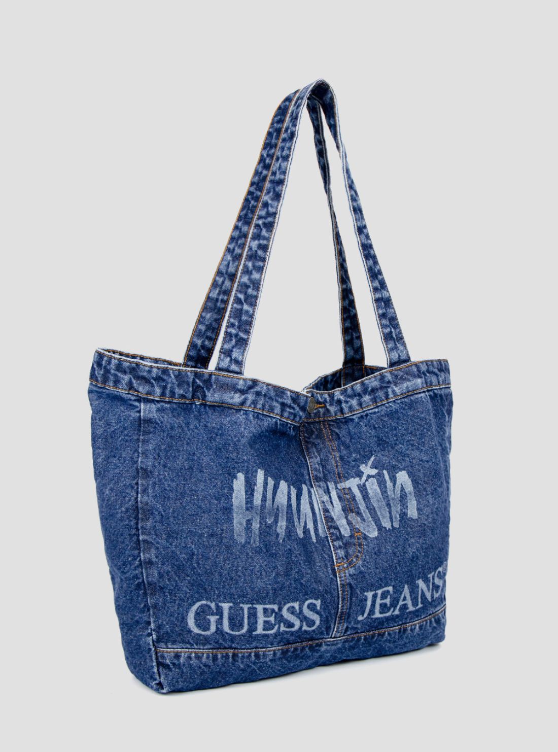 Guess Jeans Hyunjin Denim Tote Bag Side View