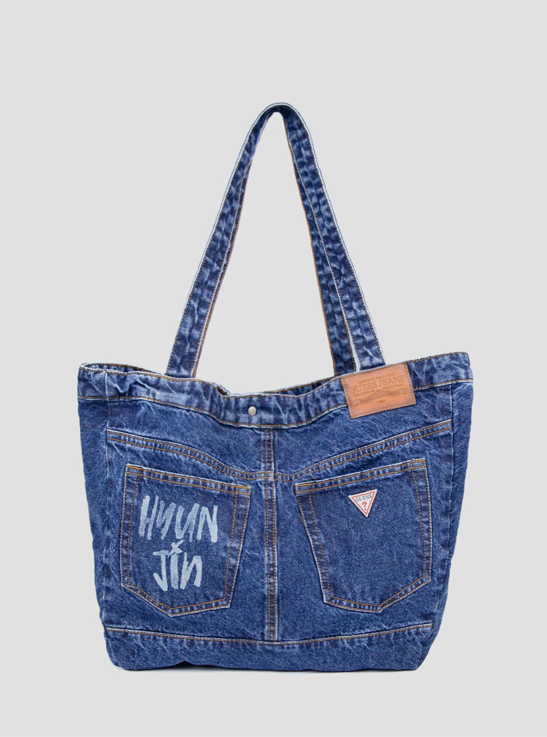 Guess Jeans Hyunjin Denim Tote Bag Back View