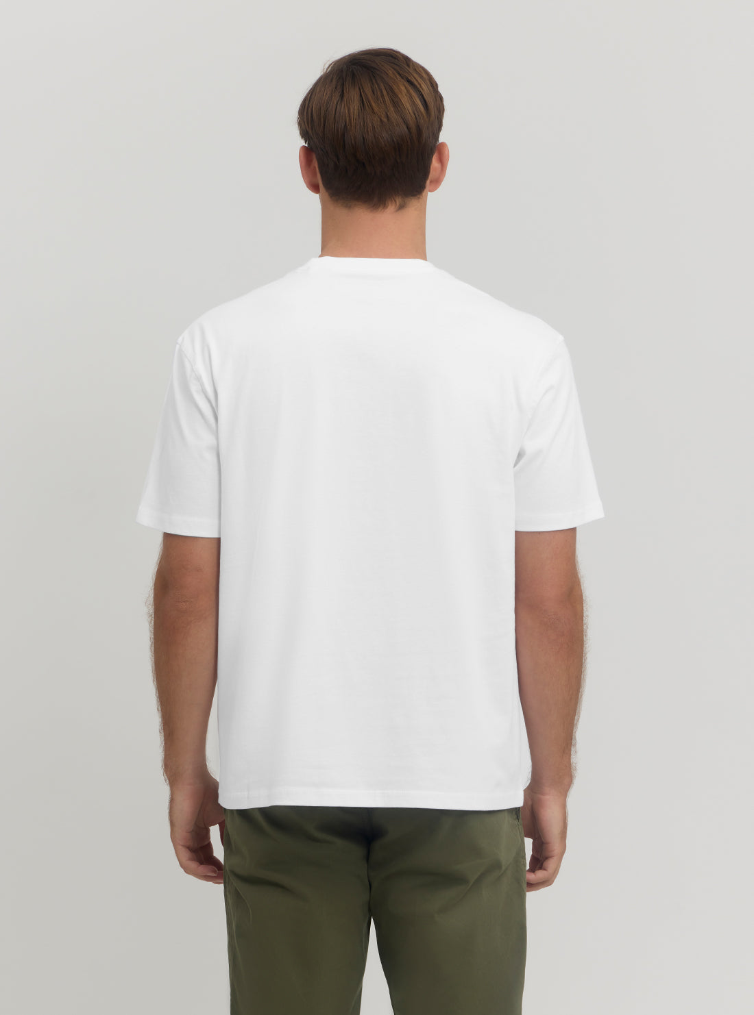 Eco White Abstract Flower Logo T-Shirt