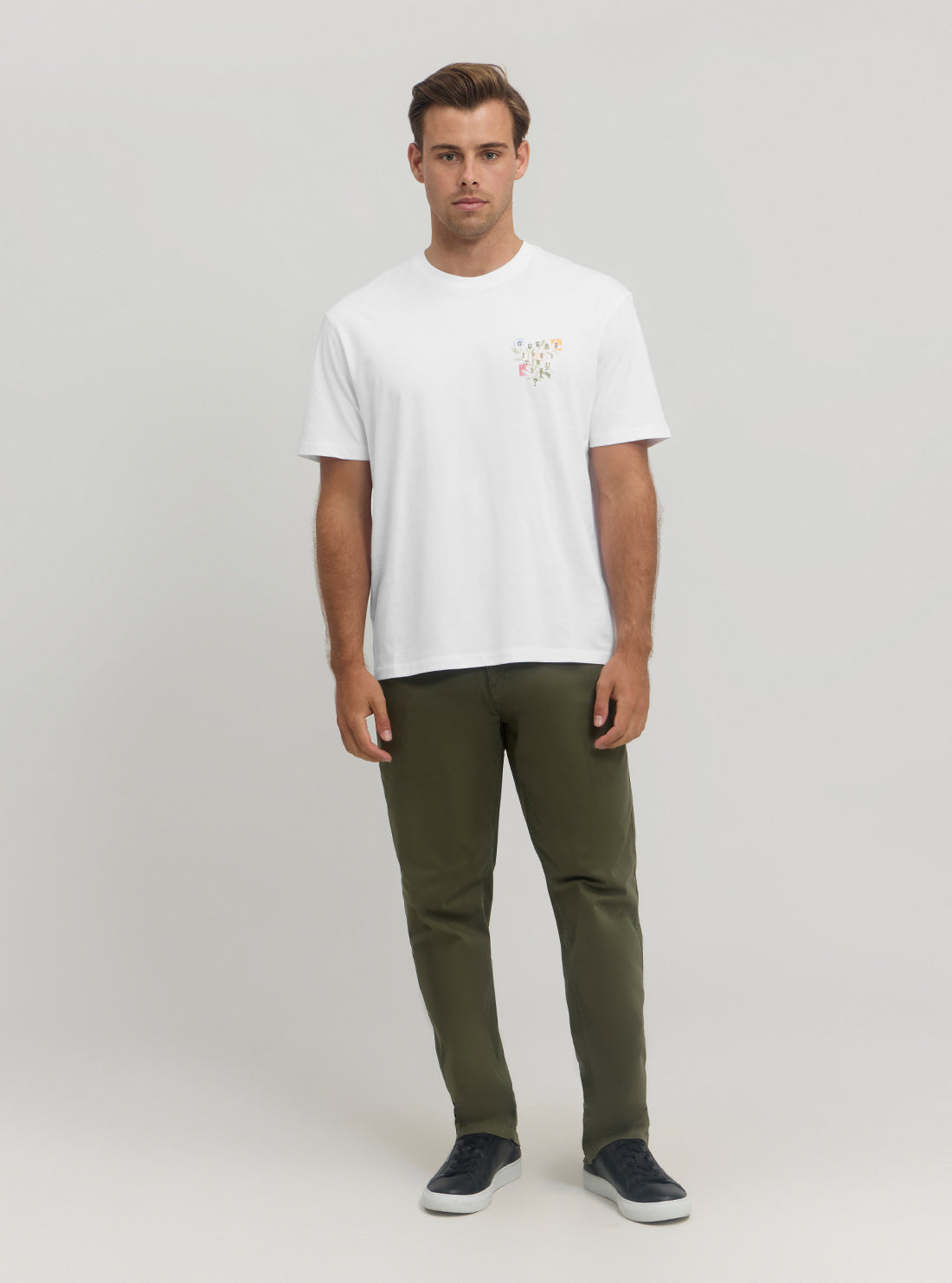 Eco White Abstract Flower Logo T-Shirt