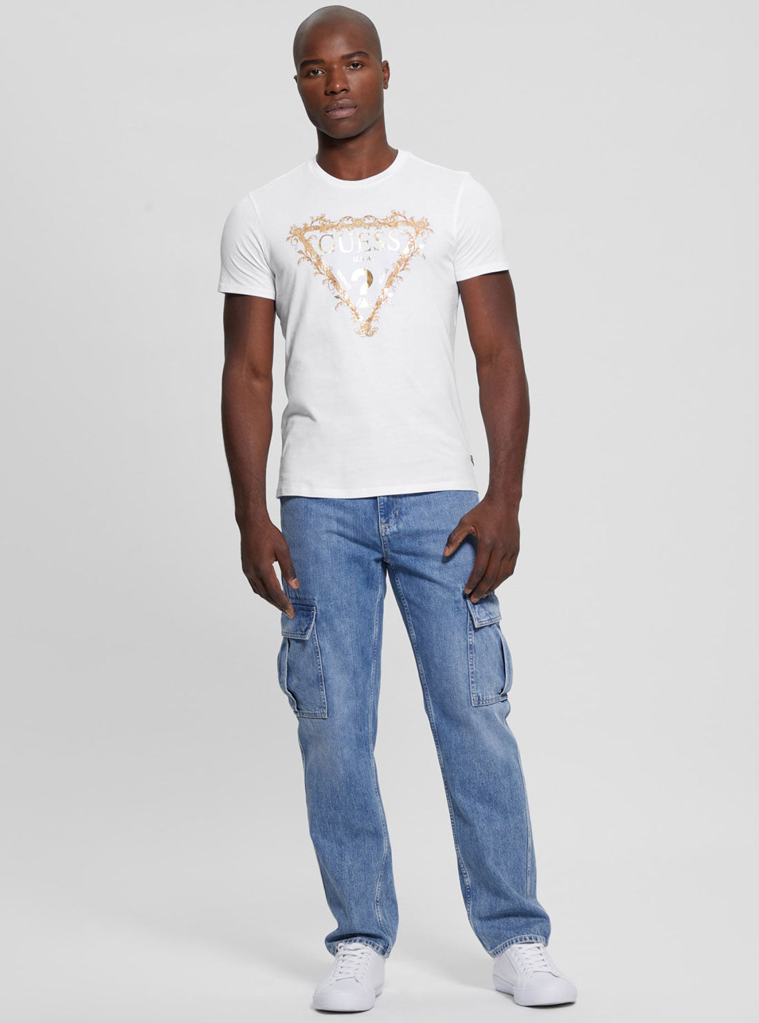 GUESS Eco White Short Sleeve T-Shirt full view