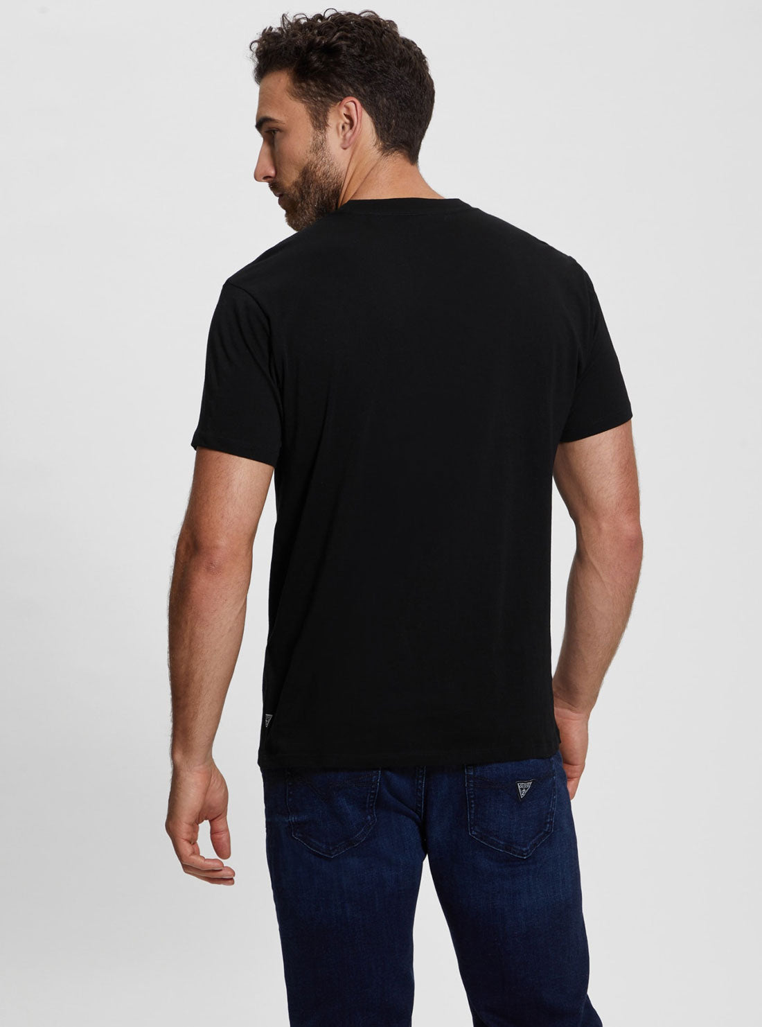 GUESS Black Short Sleeve LA T-Shirt back view
