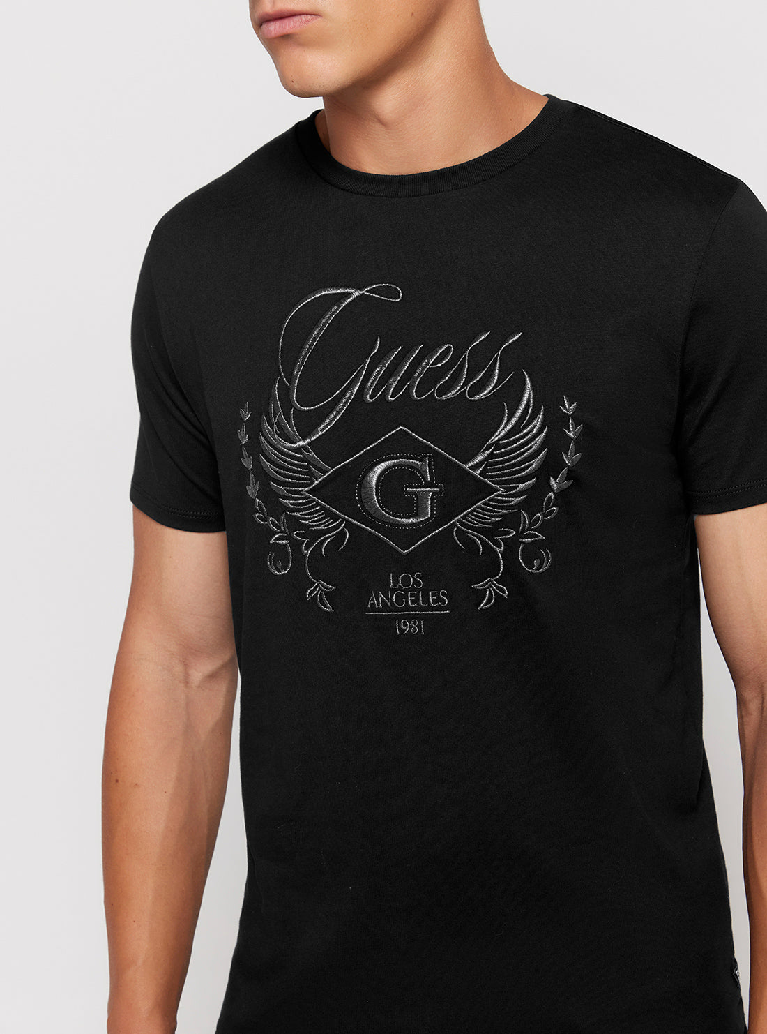 GUESS Eco Black Short Sleeve T-Shirt detail view