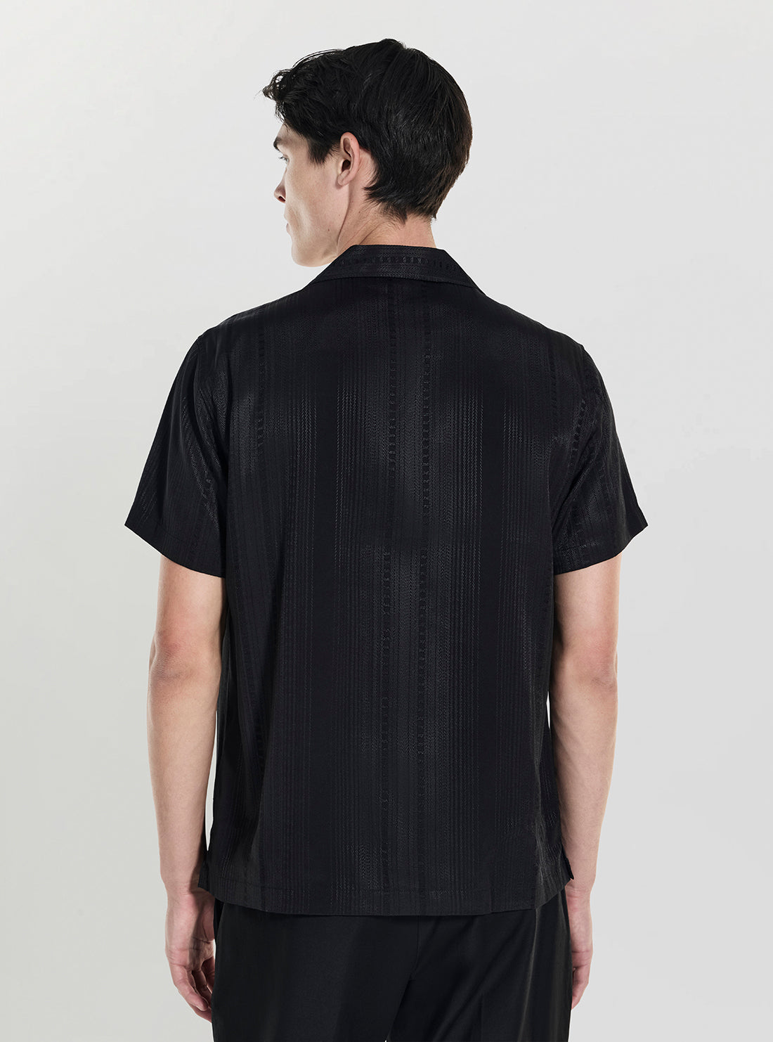 GUESS Mens Black Roma Stripe Shirt M4YH93WGT40 Back View