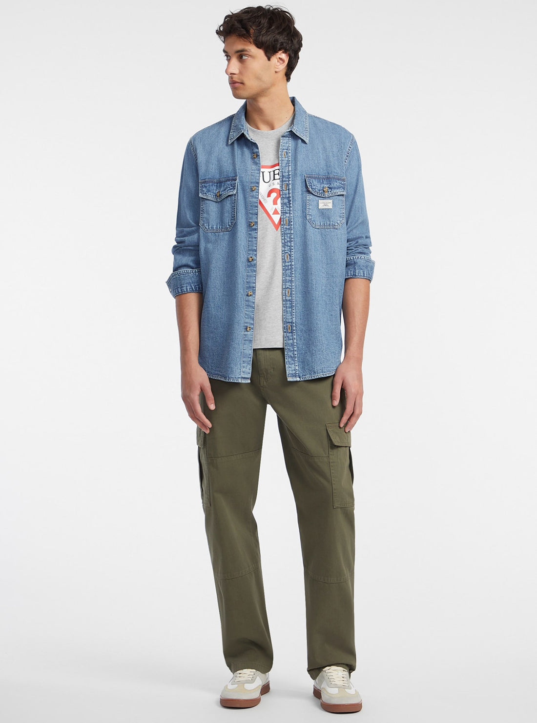 Guess Jeans Grey Logo T-Shirt