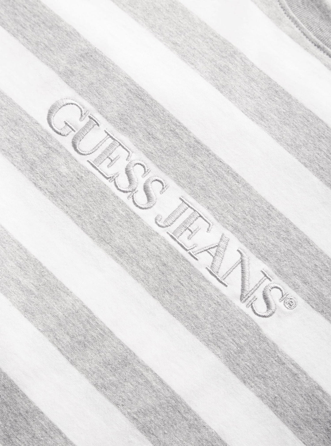Guess Jeans White Grey Striped T-Shirt detail view