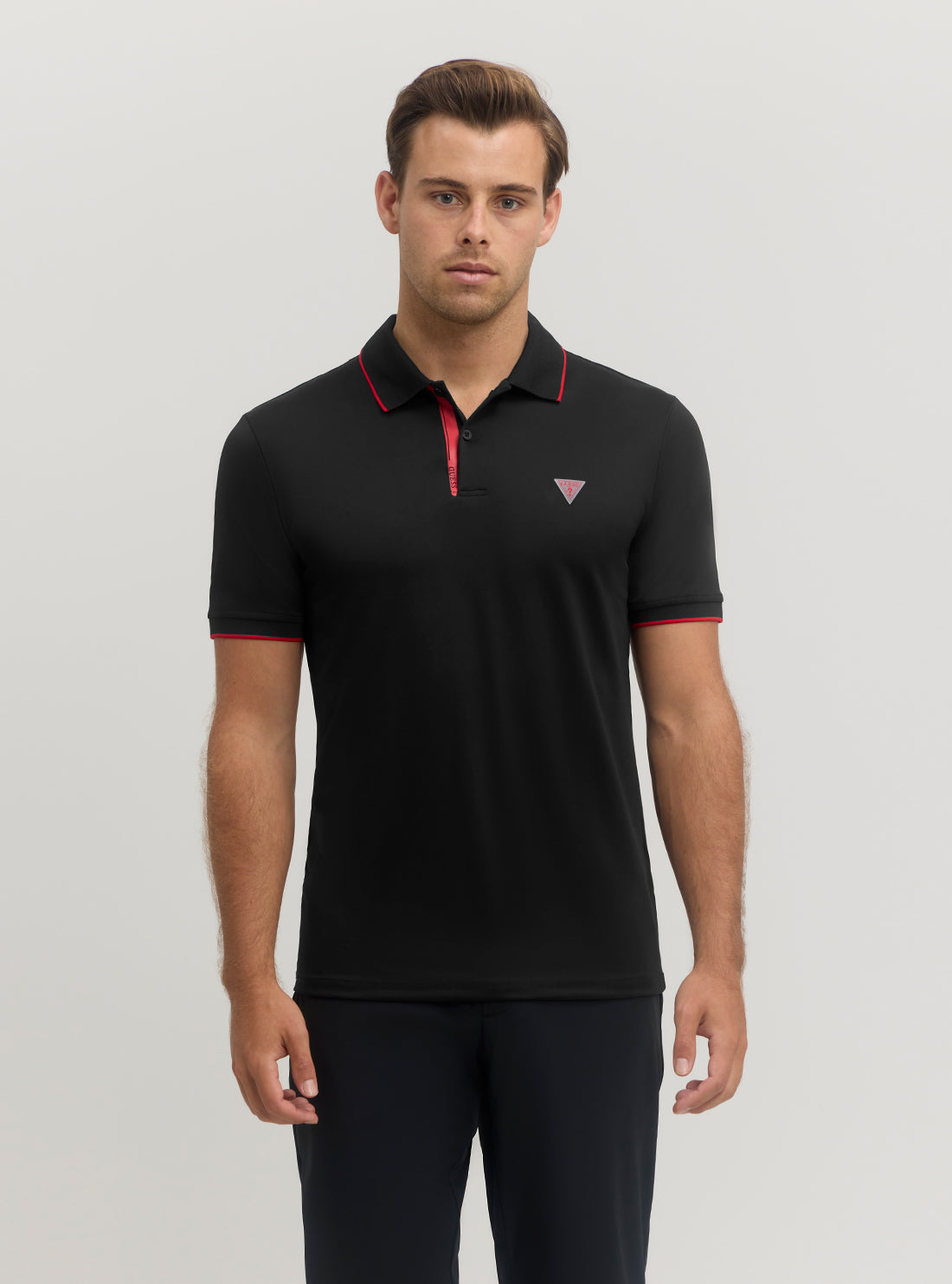 Black Stretch Polo T-Shirt
