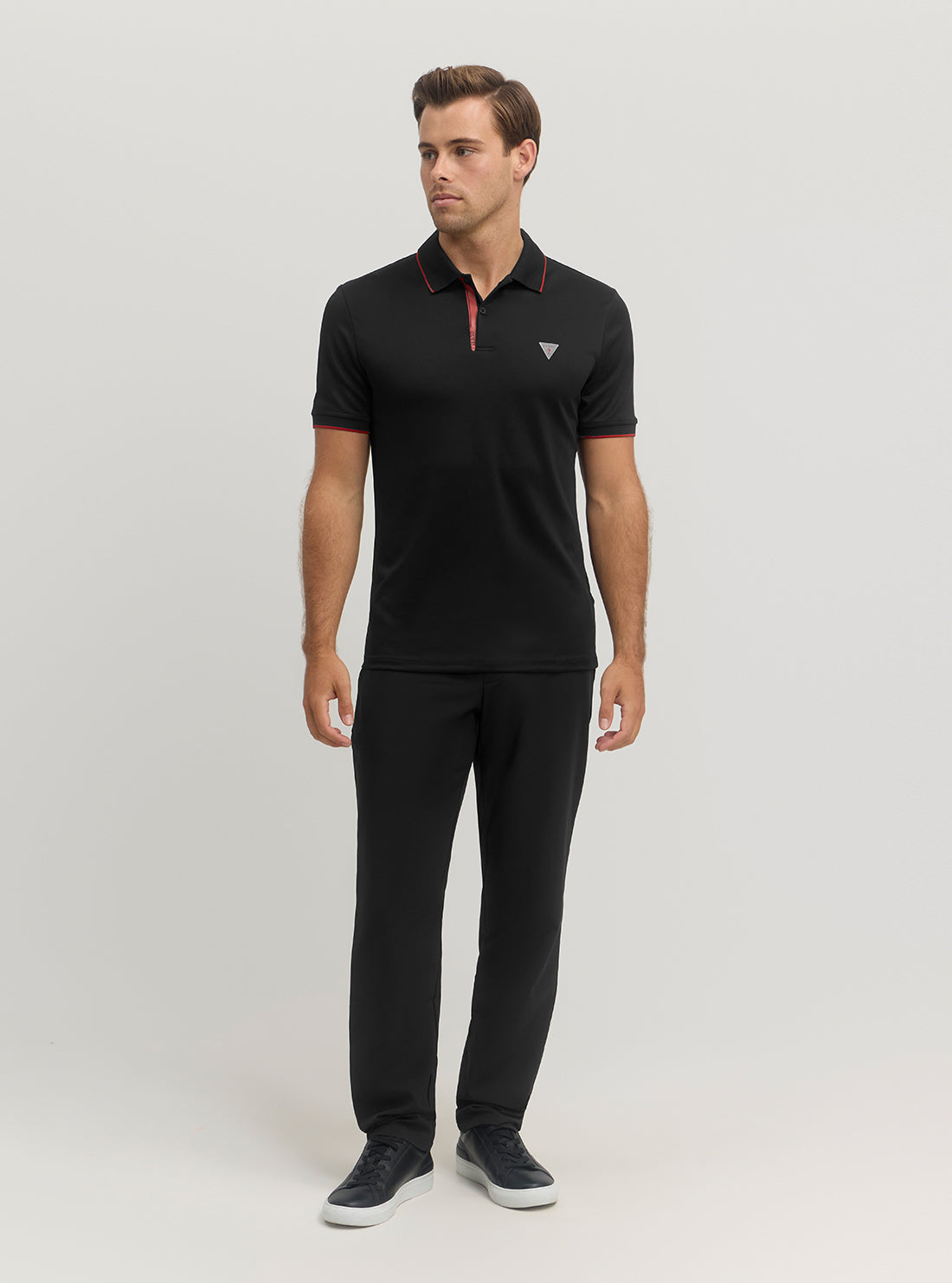 Black Stretch Polo T-Shirt