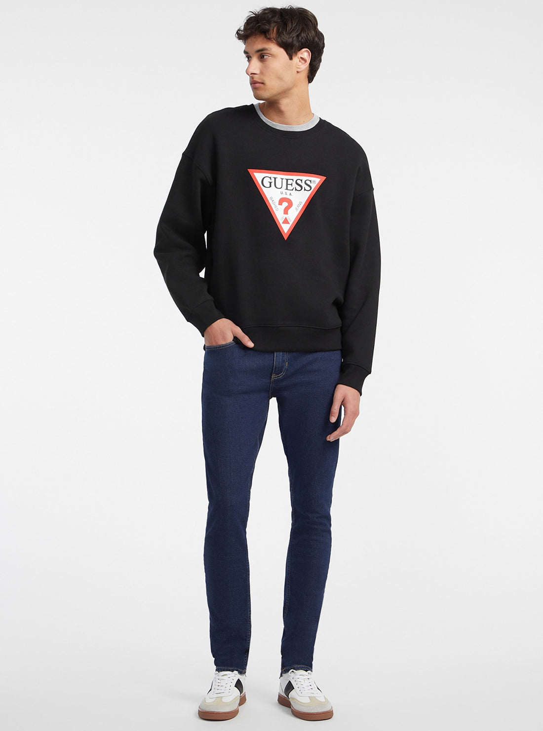 Guess Jeans Black Iconic Logo Jumper