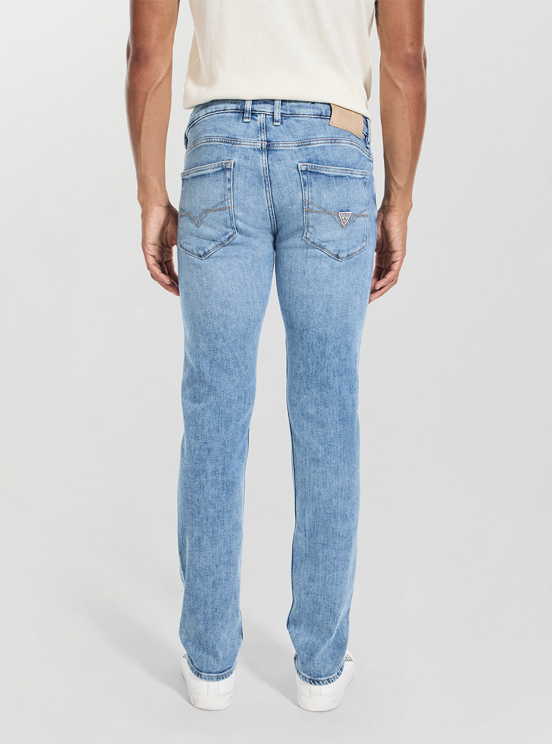 GUESS Mens Mid-Rise Finnley Slim Jeans in Light Wash M5BAS2D0612 Back View