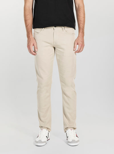 GUESS Mens Beige Mid-Rise Finnley Pants M5BAS2W2001 Front View