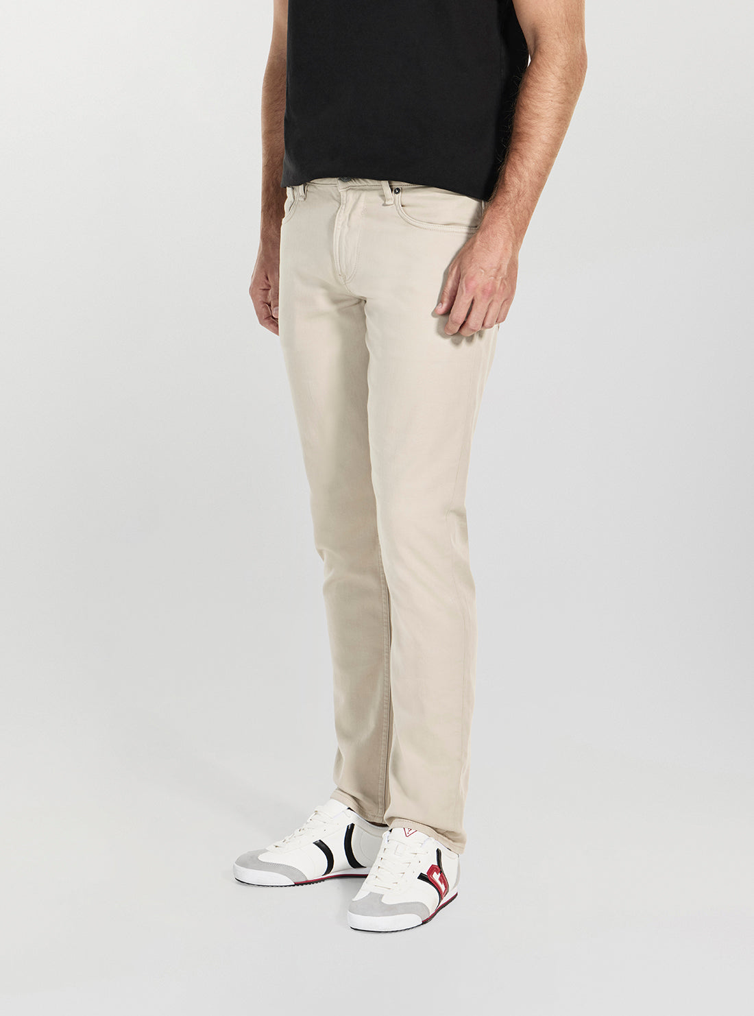 GUESS Mens Beige Mid-Rise Finnley Pants M5BAS2W2001 Side View