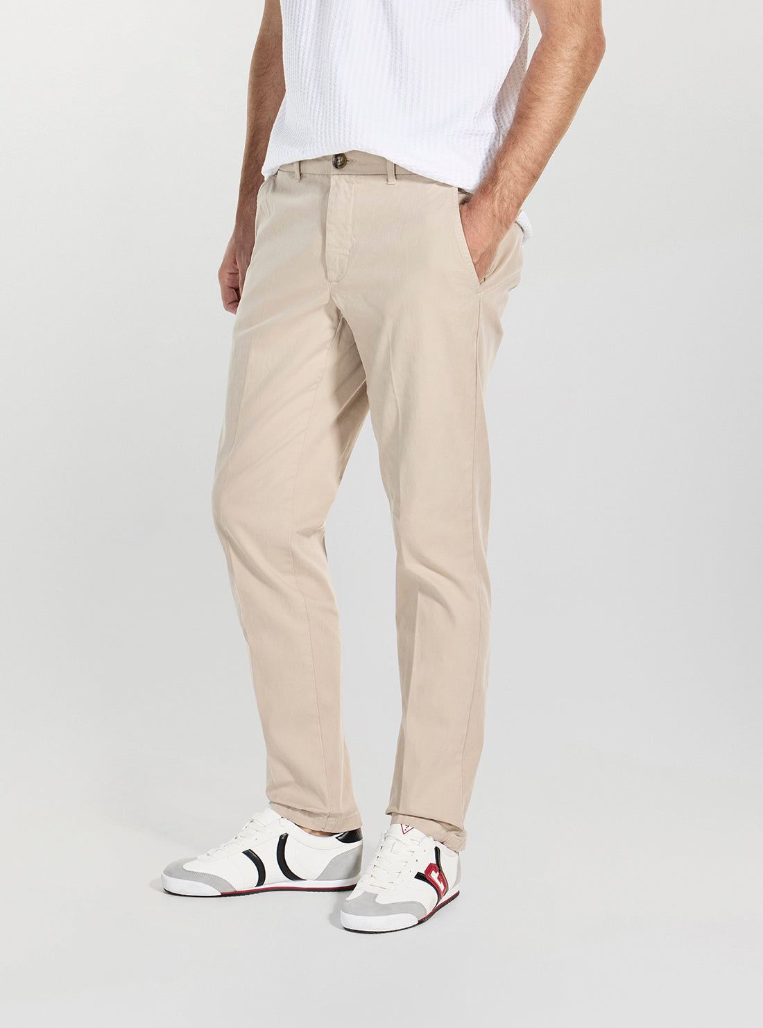 GUESS Mens Beige Mid-Rise Myron Dressy Pants M5BB01W1871 Side View
