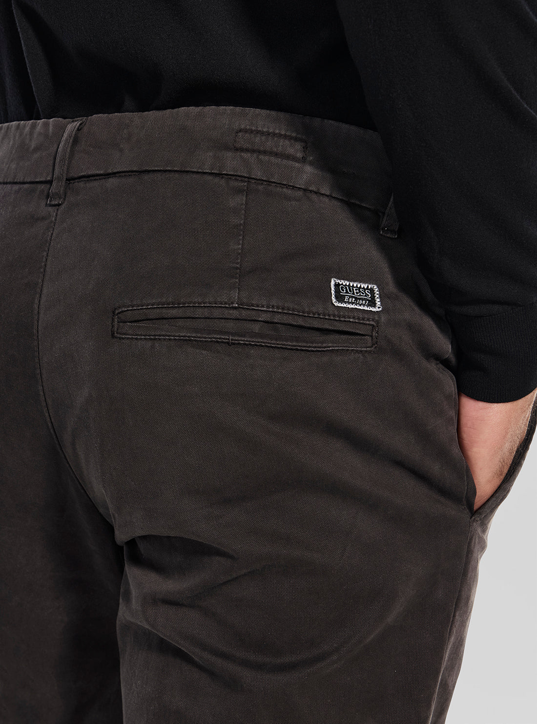 GUESS Mens Brown Mid-Rise Myron Dressy Pants M5BB01W1871 Detail View