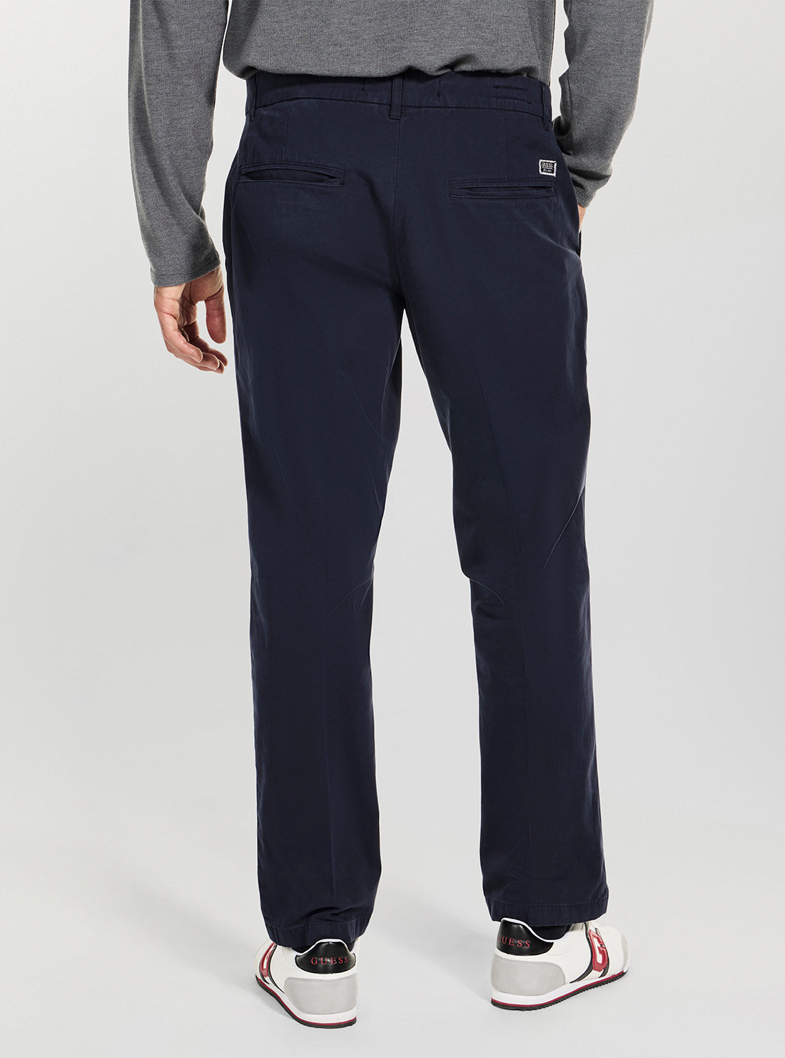 GUESS Mens Blue Mid-Rise Myron Dressy Pants M5BB01W1871 Back View