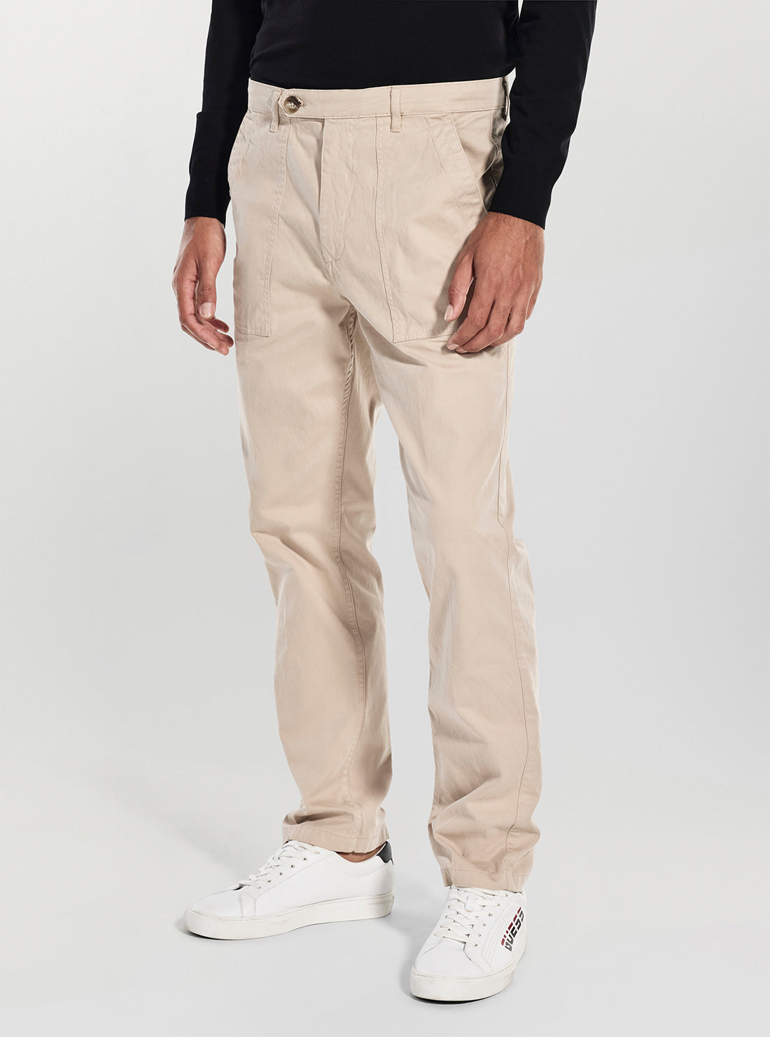 GUESS Mens Beige Porto Pants M5BB21W1871 Side View