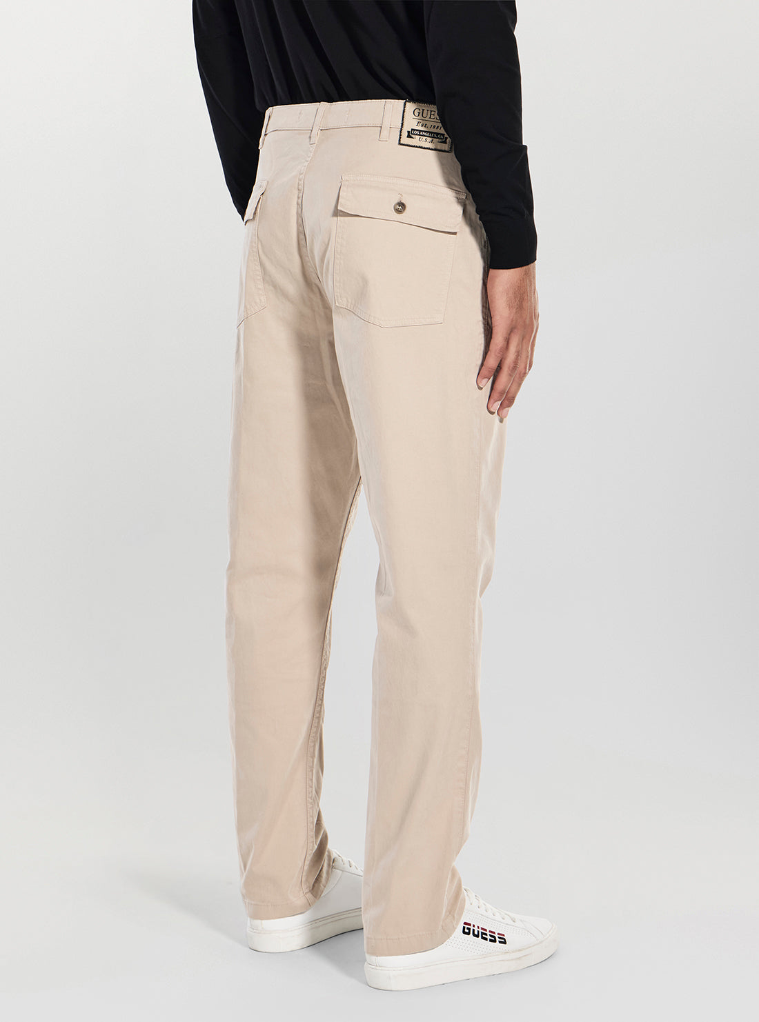 GUESS Mens Beige Porto Pants M5BB21W1871 Back View