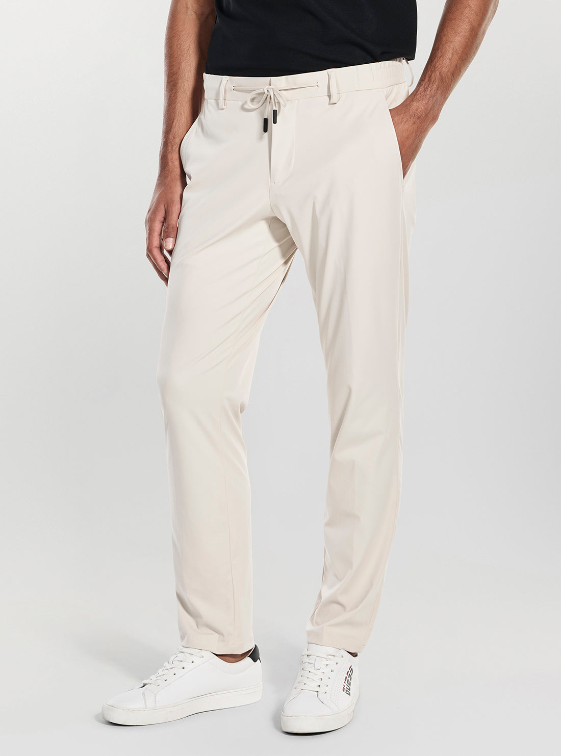 GUESS Mens Beige Coulisse Slim-Fit Pants M5BB75WHHO2 Side View
