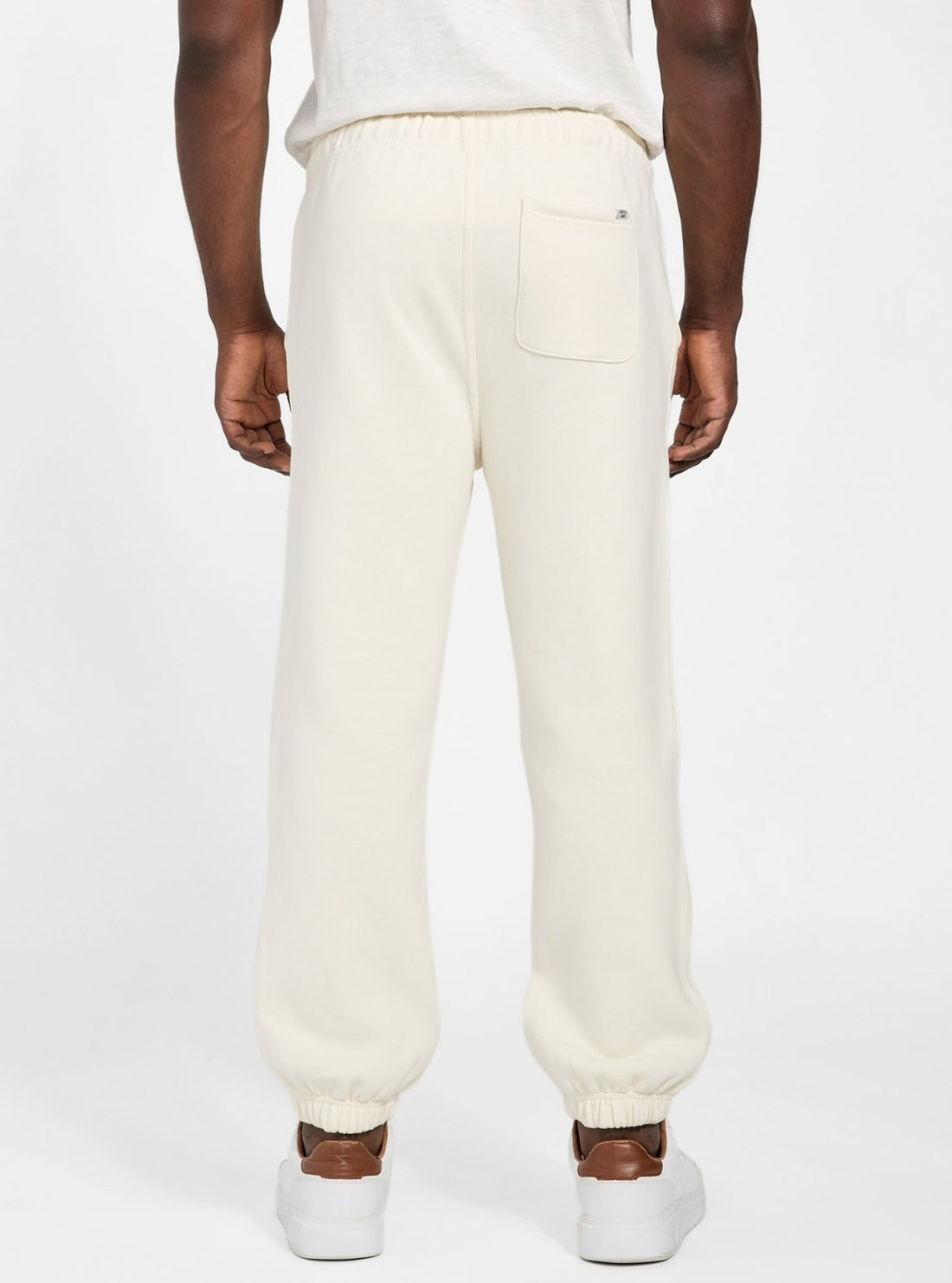 GUESS Mens Eco White 1981 Label Jogger Sweatpants M5BB97K9V31 Back View