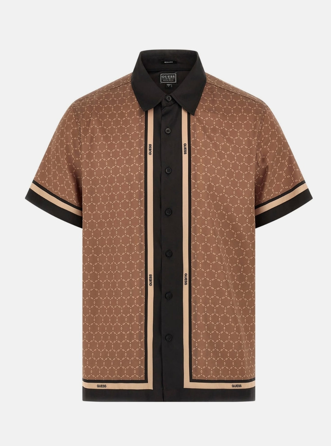 GUESS Mens Eco Multi Geo Border Charm Shirt M5BH47WF1T2 Flatlay