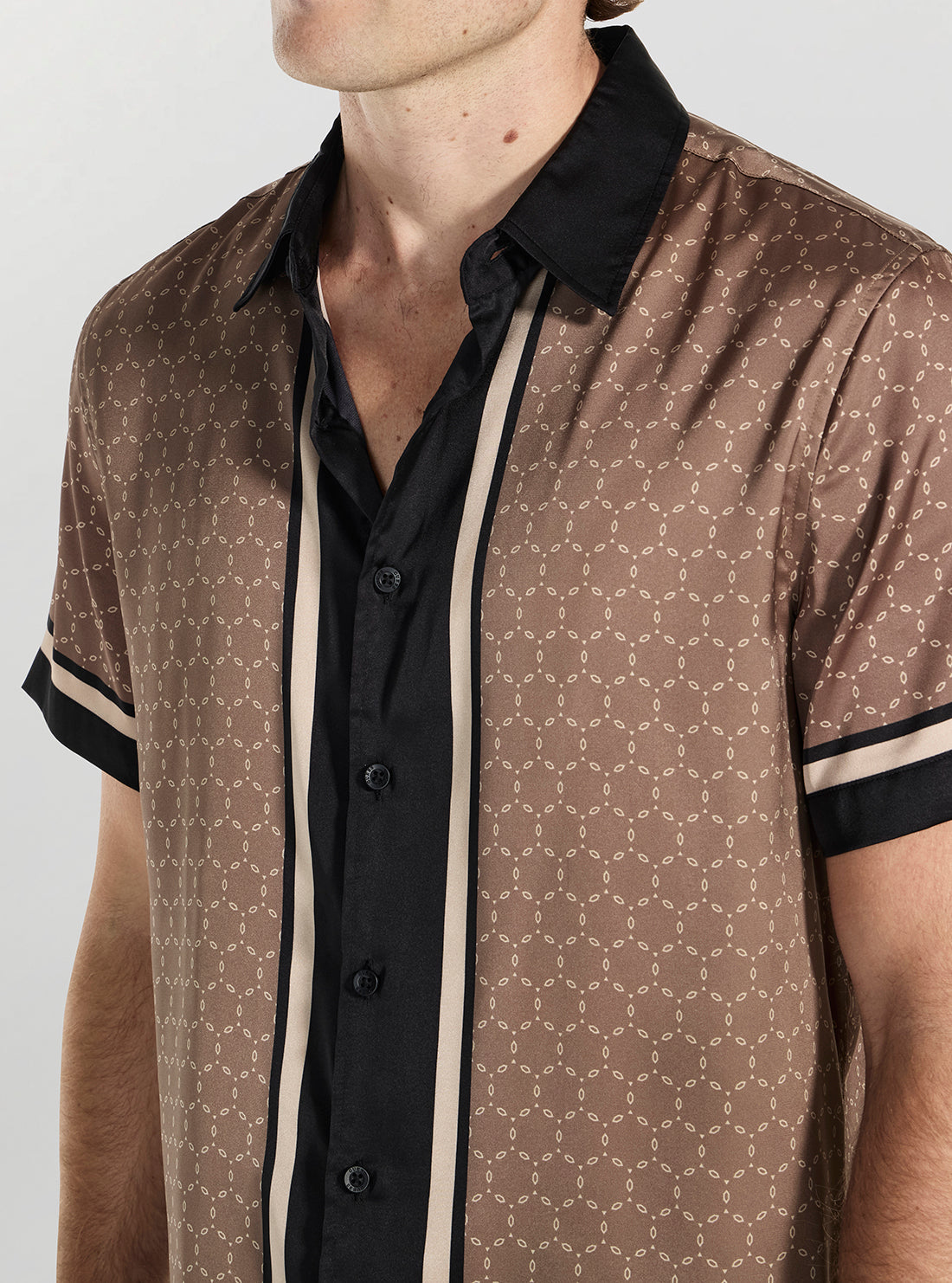GUESS Mens Eco Multi Geo Border Charm Shirt M5BH47WF1T2 Detail View