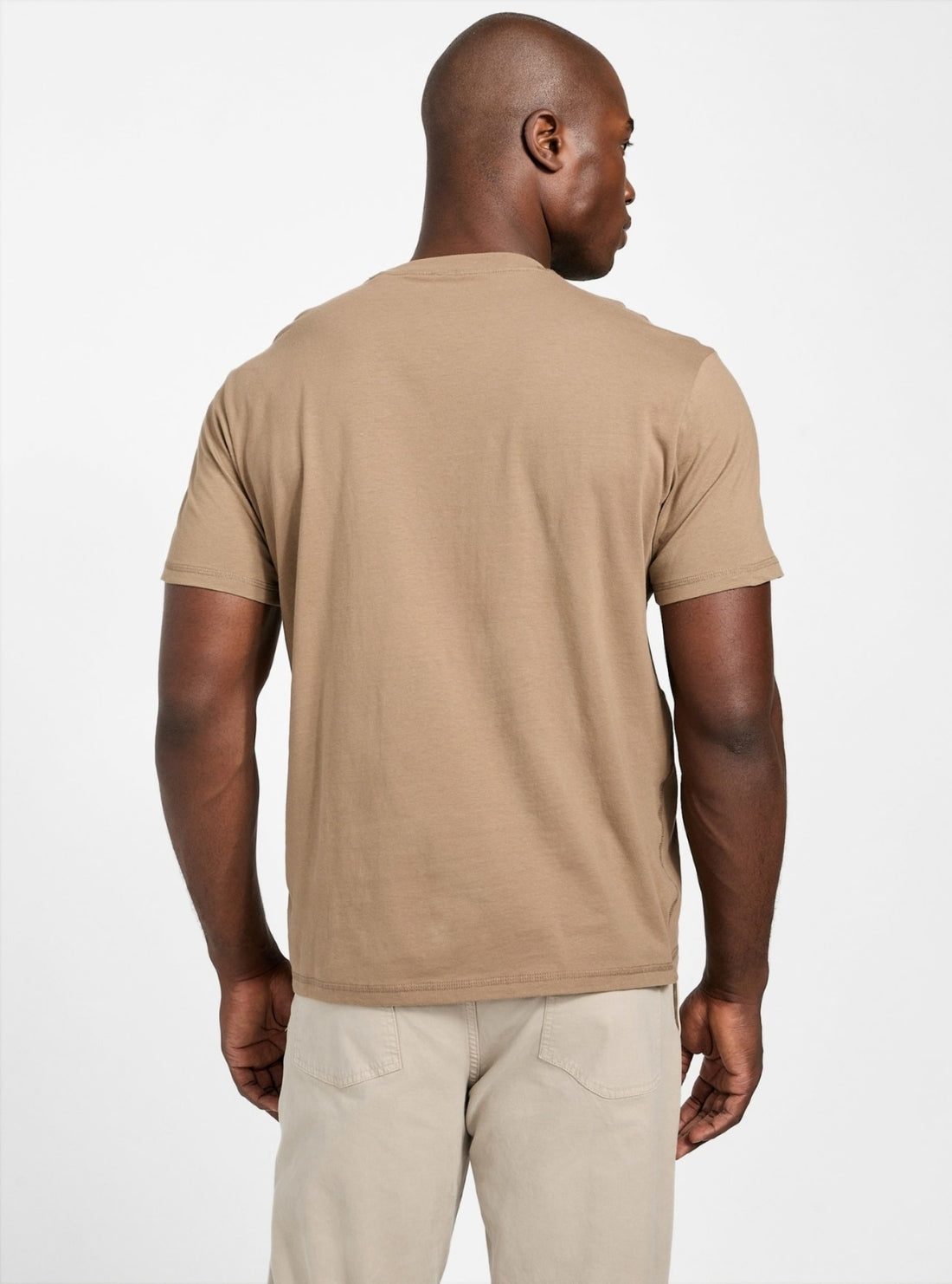 GUESS Mens Brown Triangle Logo T-Shirt M5BI04I3Z14 back View