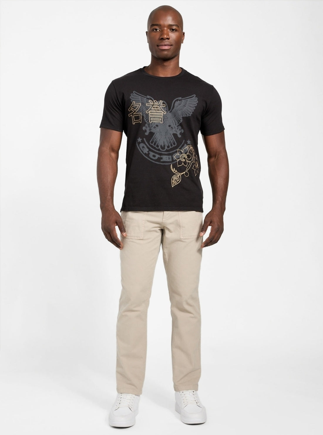 GUESS Mens Black Multi Heritage T-Shirt M5BI58KBW41 Full View