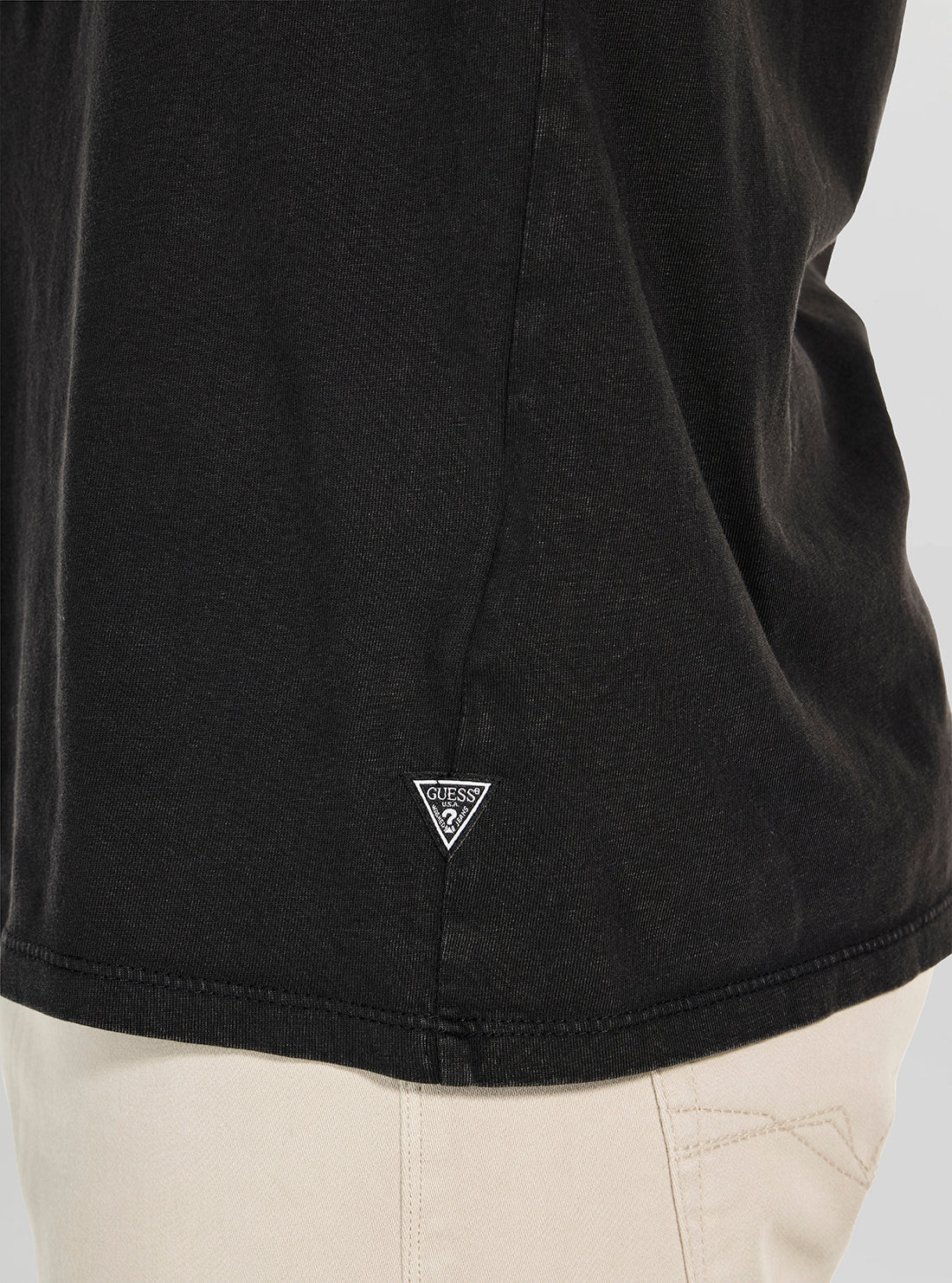 GUESS Mens Black Basic Script Logo T-Shirt M5BI70I3Z14 Detail View