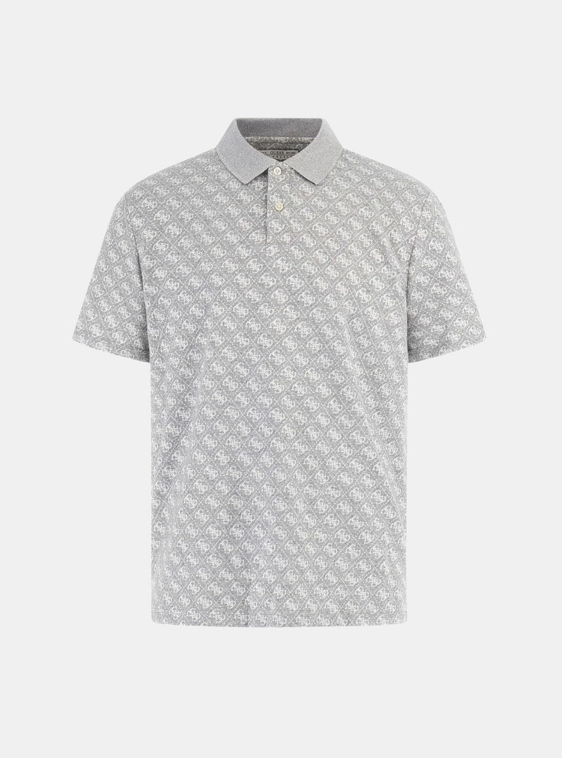 GUESS Mens Eco Grey 4G Logo Jacquard Polo Shirt M5BP09K0911  Flatlay