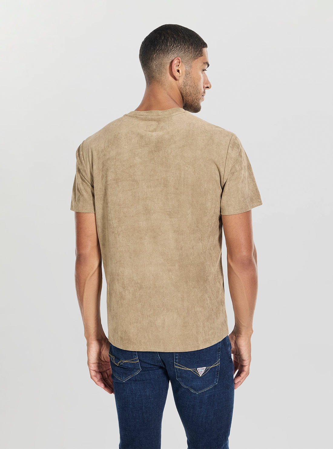 GUESS Mens Brown Garrett Quattro G T-Shirt M5BP56KCFA0 Back View