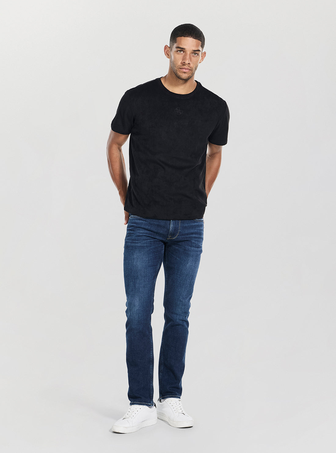 GUESS Mens Black Garrett Quattro T-Shirt M5BP56KCFA0 Full View