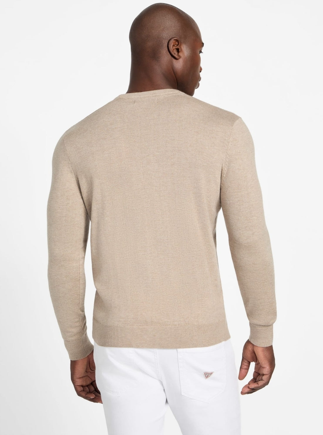 GUESS Mens Brown Jamaar Stitched Sweater M5BR08Z0432 Back View