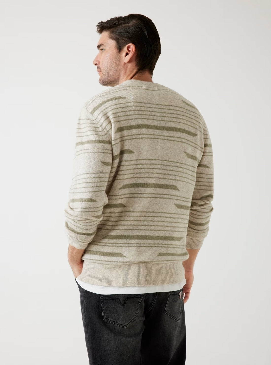 Off-White Stripes Jordan Wool-Blend Sweater M5BR26Z0522 Back View