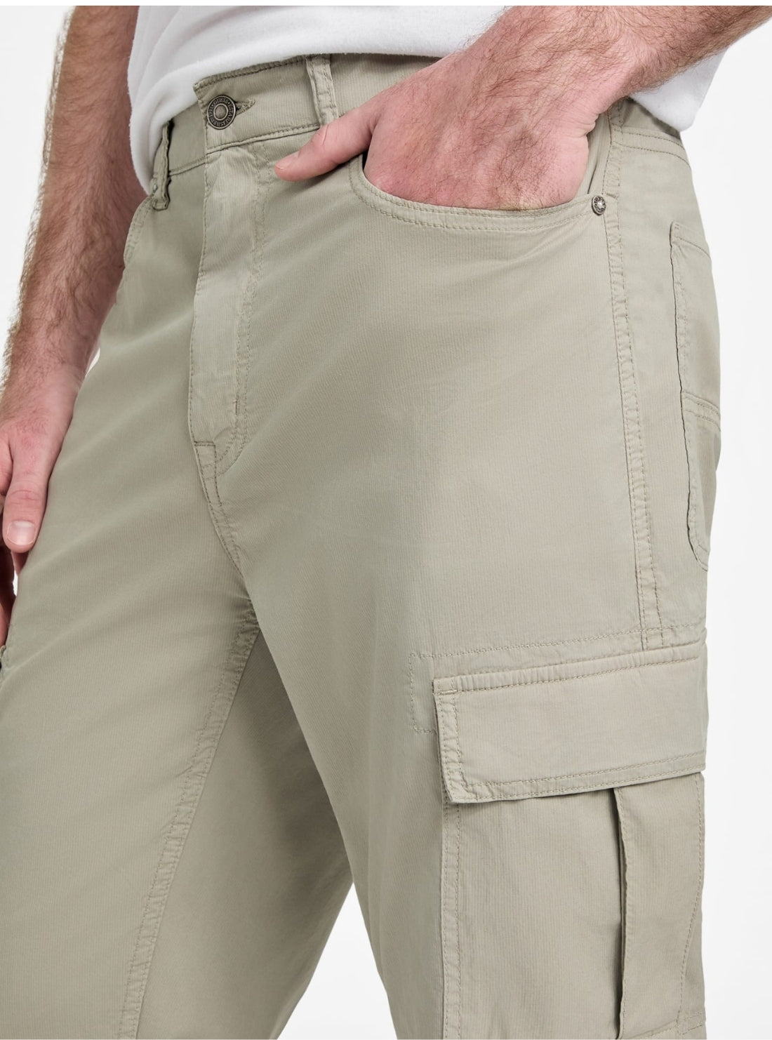 GUESS Mens Green Julianne Cargo Pants M5GA68WH4GA Detail View