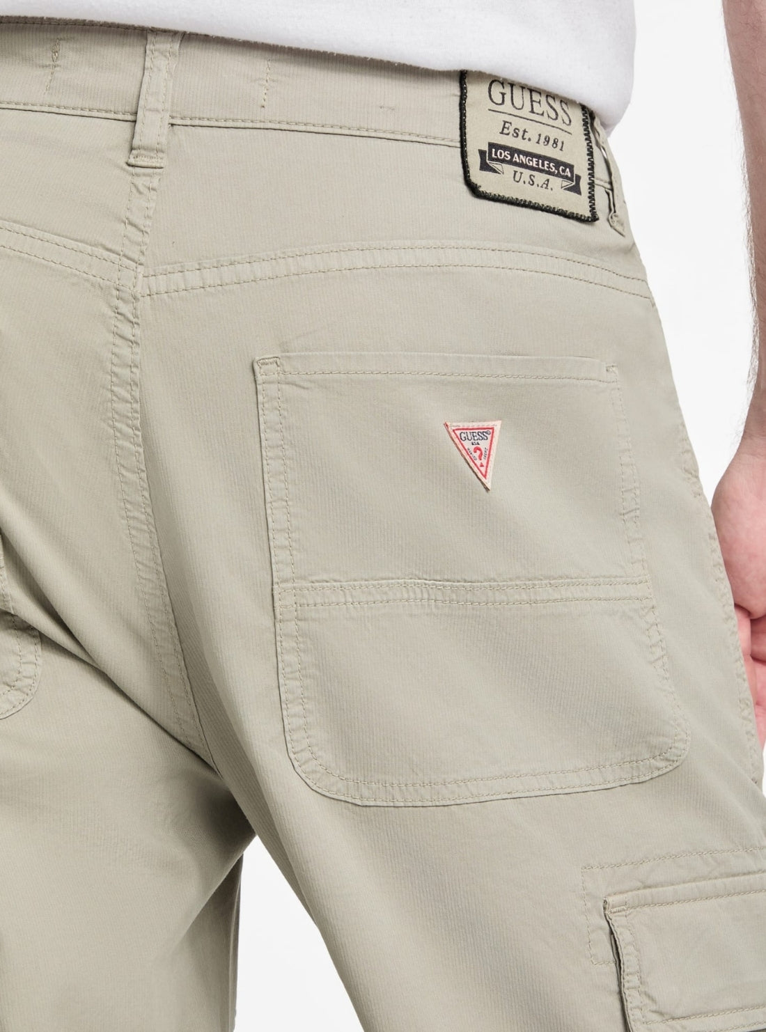 GUESS Mens Green Julianne Cargo Pants M5GA68WH4GA Back Detail View