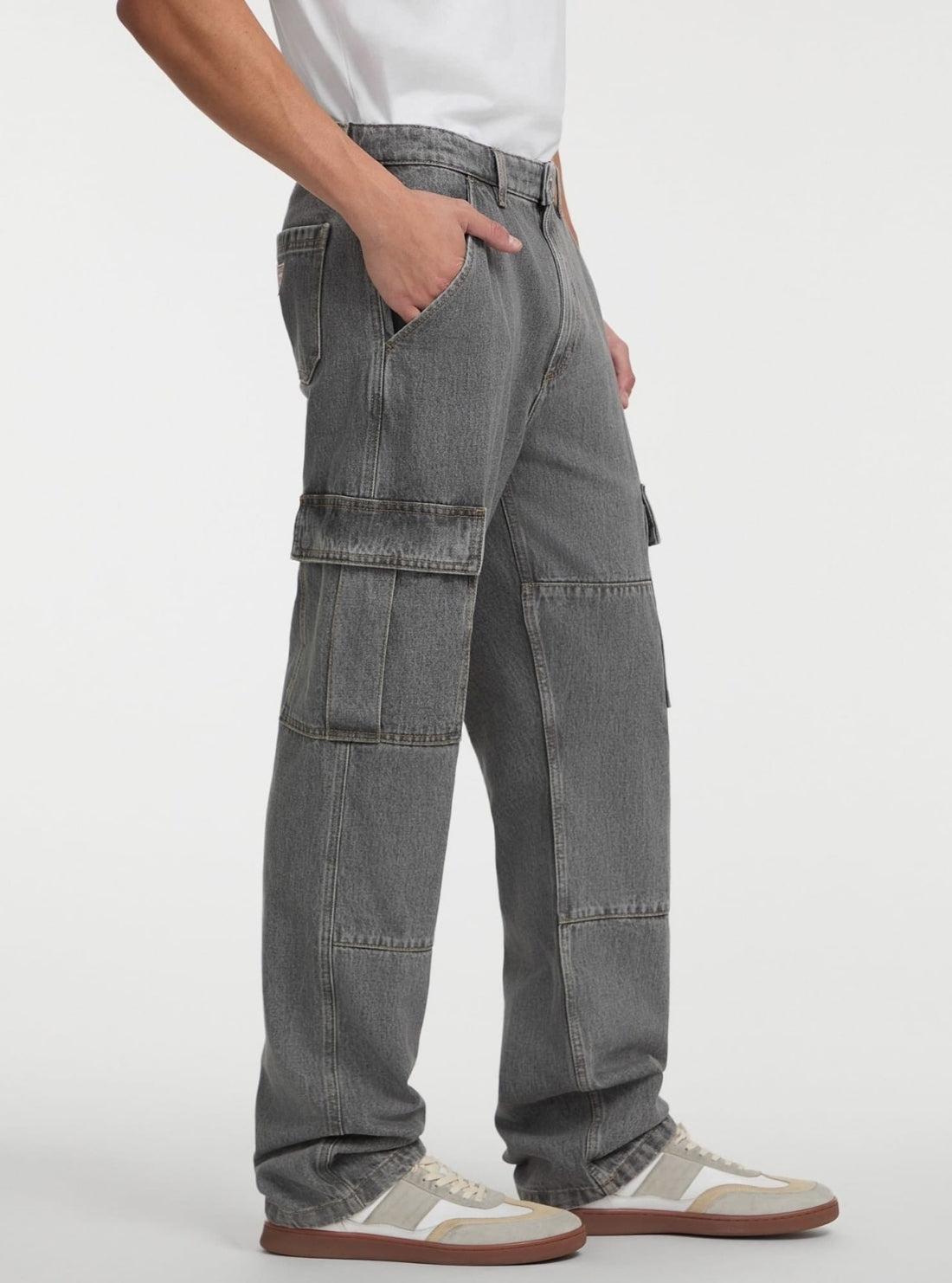 Guess Jeans Grey G17 Cargo Jeans M5GA88D5LW2 Side View