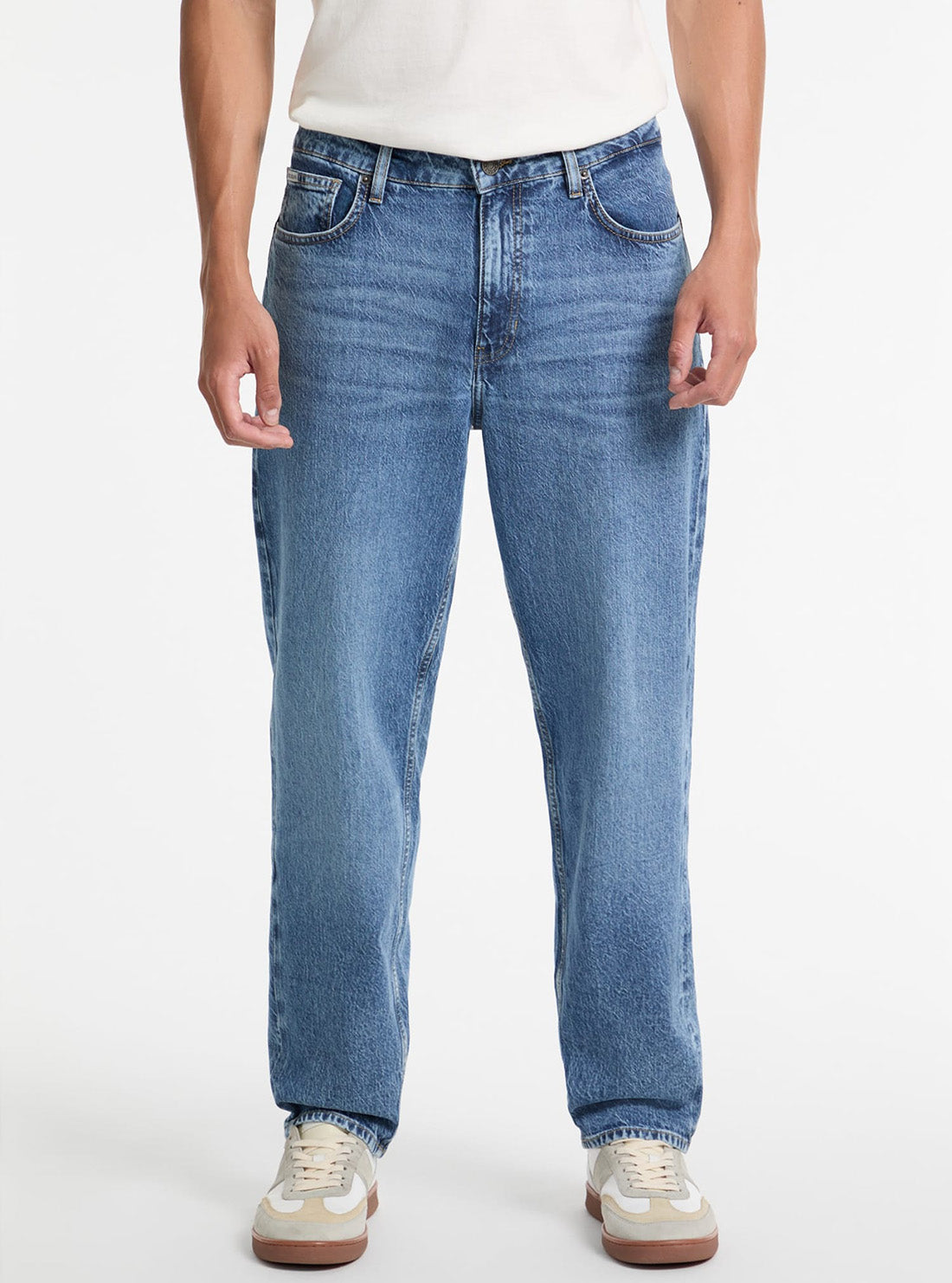 Guess Jeans G15 Relaxed Taper Jeans in Medium Wash M5GA90D5M53 Front View
