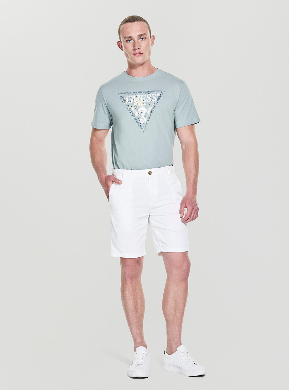 GUESS Mens White Angels Chino Short M5GD13WH4BA Full View