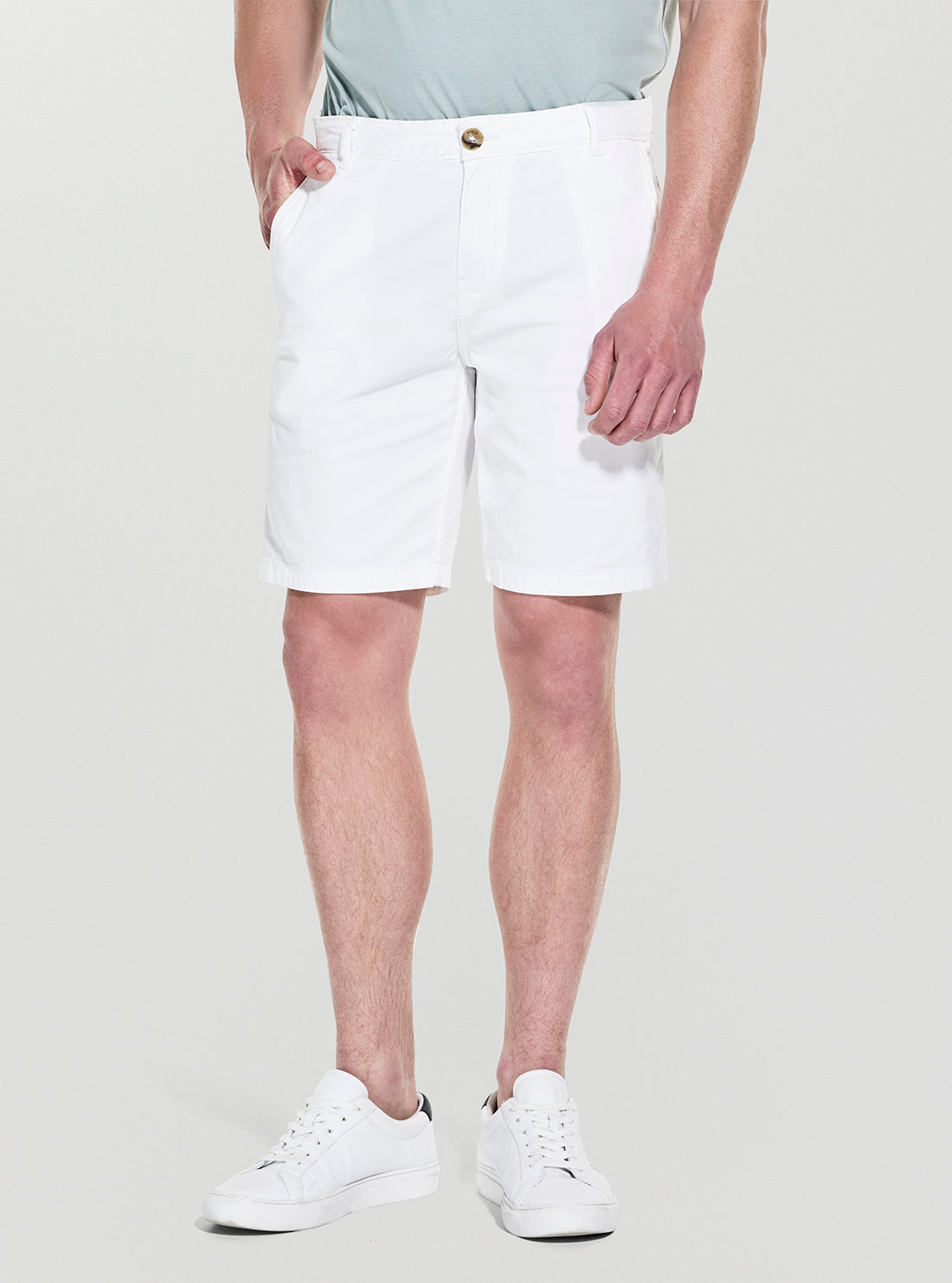 GUESS Mens White Angels Chino Short M5GD13WH4BA Front view